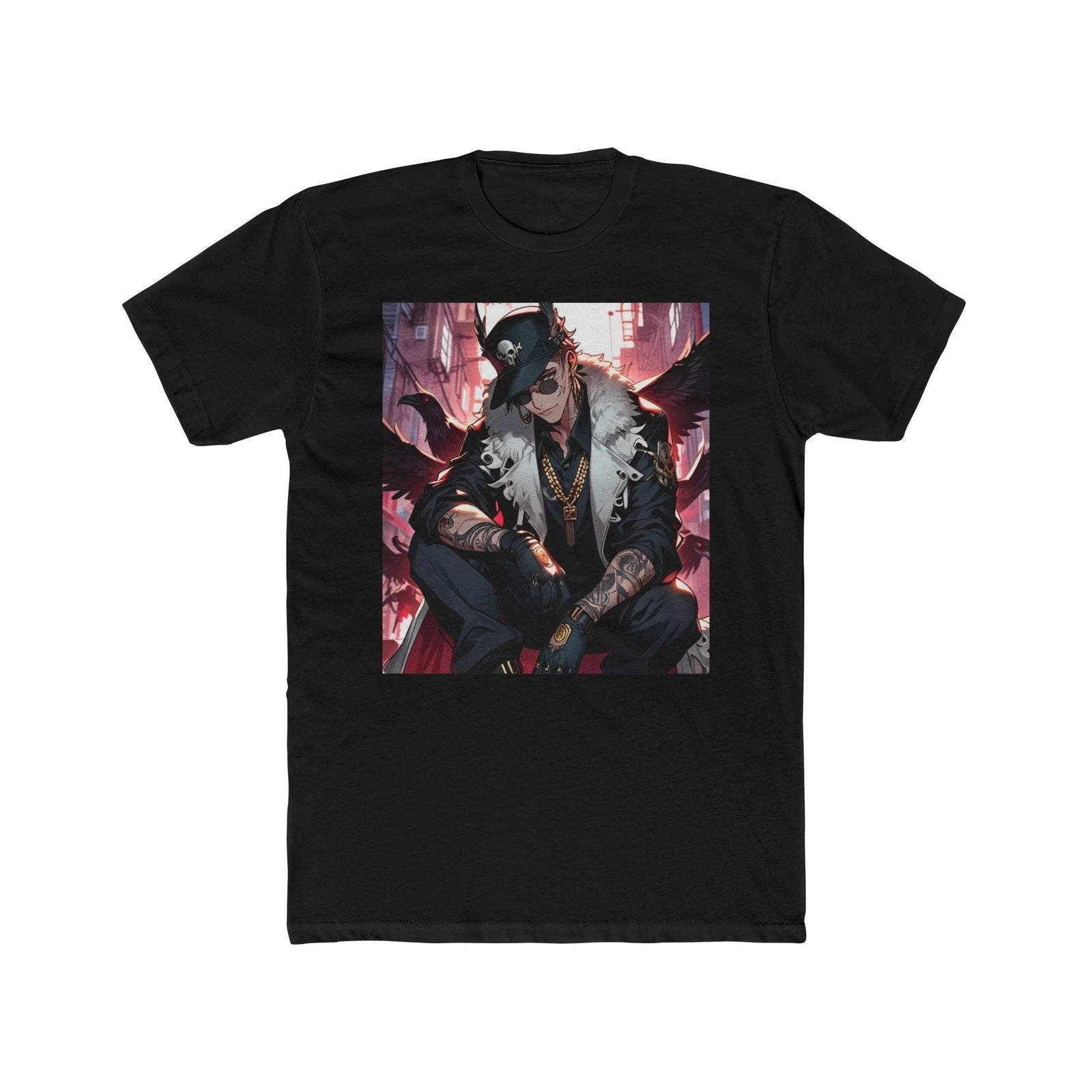 Edgy Urban Crowman Artwork T-Shirt | Dark Anime Streetwear