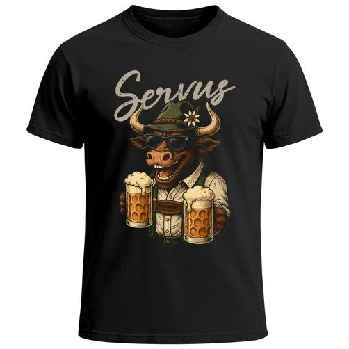 Men's Oktoberfest Servus Ox Traditional Look Custom Mugs Beer T-Shirt