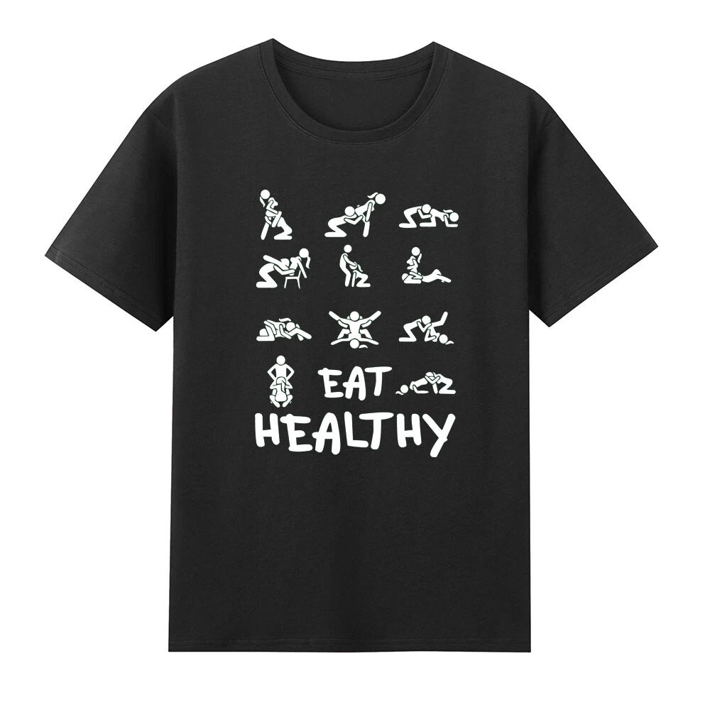 Eat Healthy Dirty Adult Rude Sexy Funny Graphic Humor Quote Joke Men's T-Shirt
