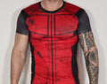 MEN'S RED SLIM-FIT POLYESTER SHIRT ADULT L