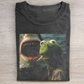 Kermit The Frog Smoking Meme Washed T-Shirt Heavyweight Cotton Graphic Funny Tee
