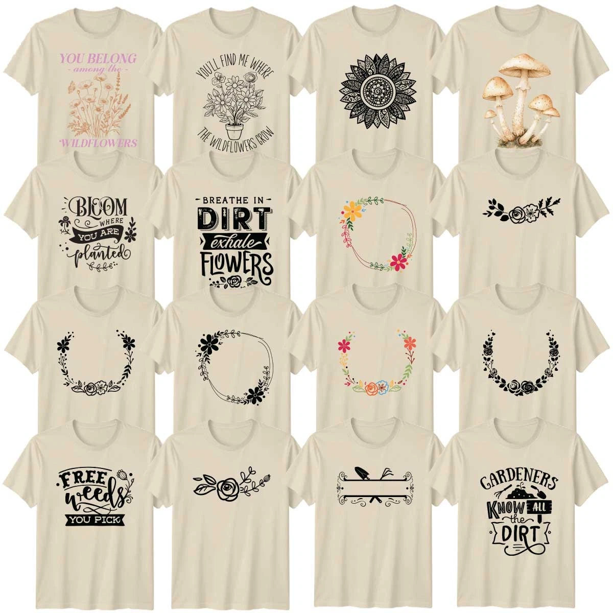 Nature Gardening Floral Adult T-Shirt Garden Nature Lover Gift