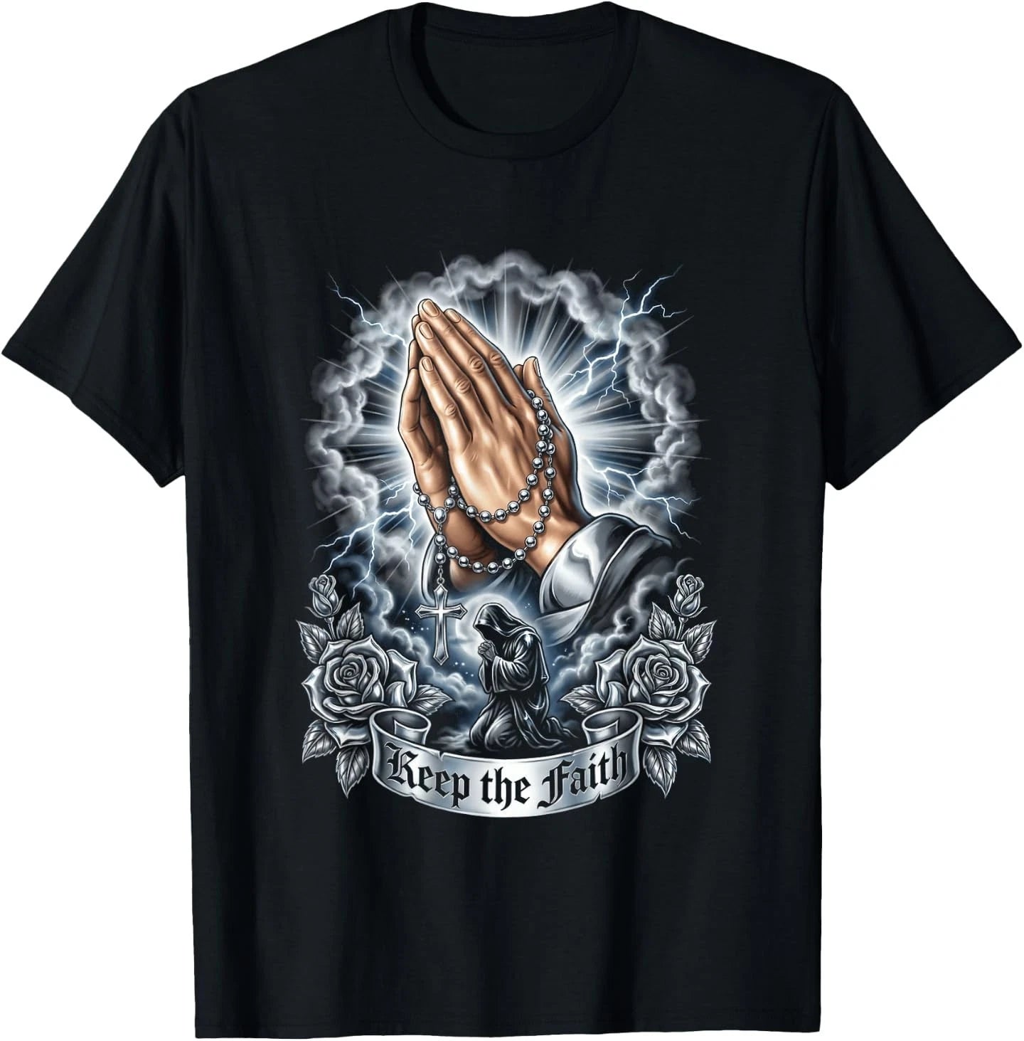 Rosary Keep The Faith Religious T-Shirt