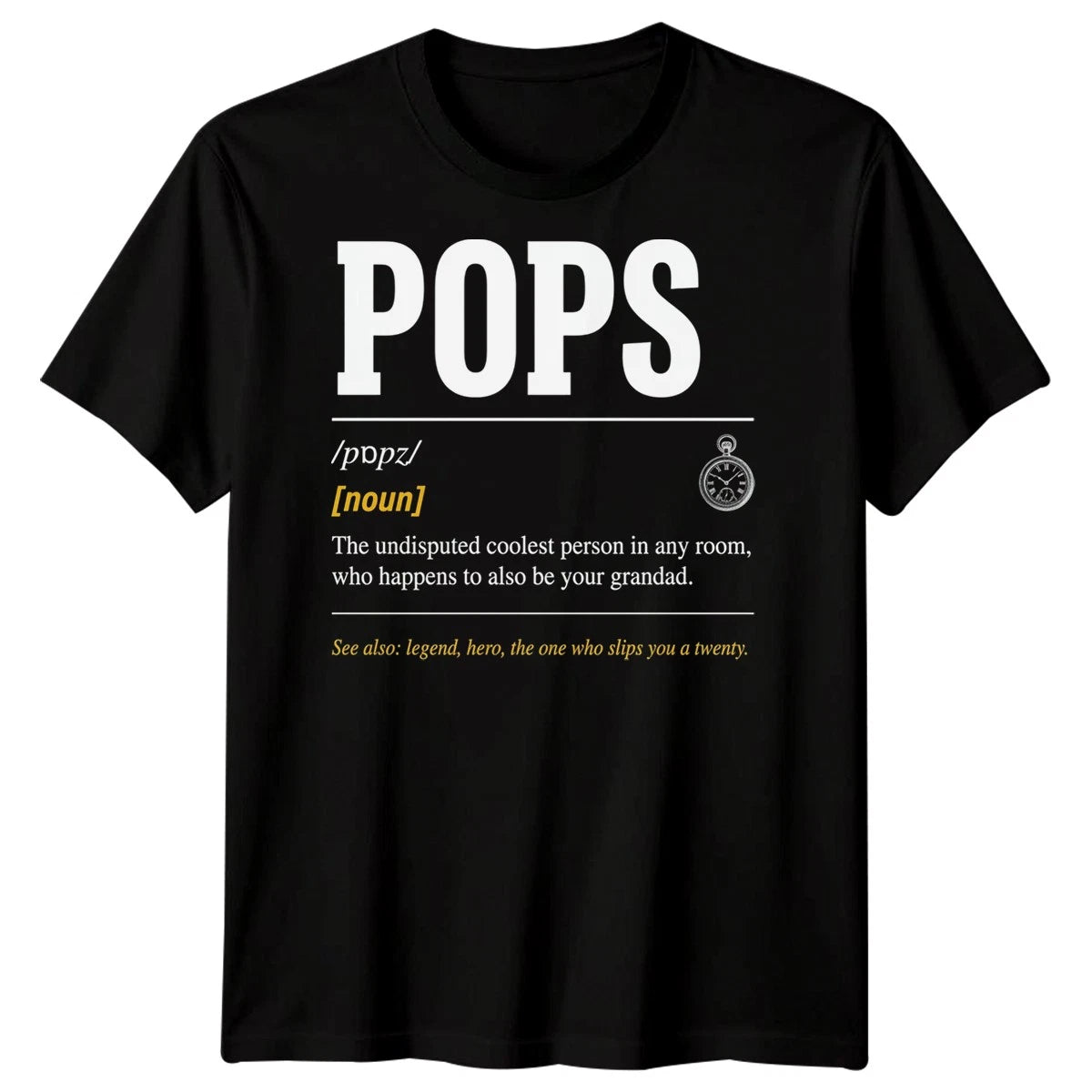 Pops Definition Mens T Shirt Grandad Grandpa Gift Fathers Day Graphic Tee