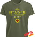 MASH 4077th SHIRT Mobile Army Surgical Hospital Distressed Logo Military TV Show