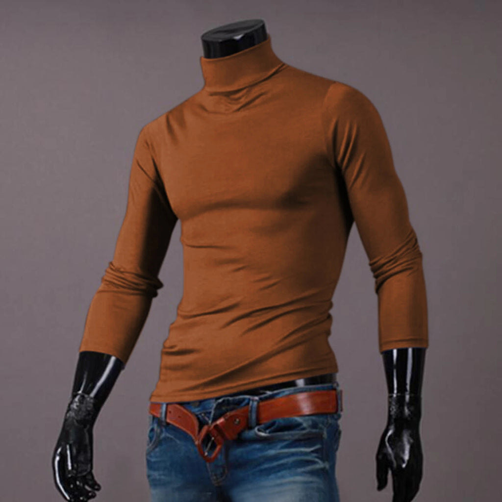 Mens Long Sleeve Mock Neck Base Layer Shirts Winter Thermal Tops AU