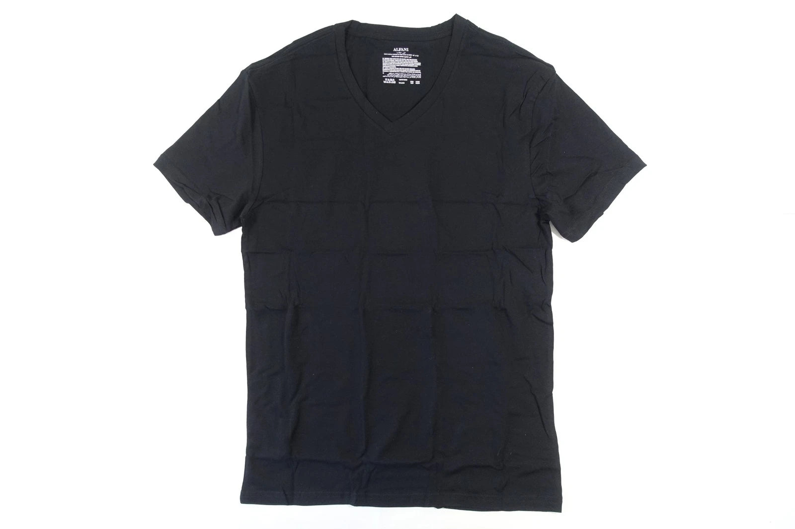 ALFANI BLACK LARGE VNECK 100% COTTON TEE TSHIRT MENS NWT NEW