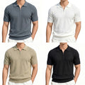 Polyester Spandex Blend T Shirt Men's V Neck Short Sleeve Casual Business Top