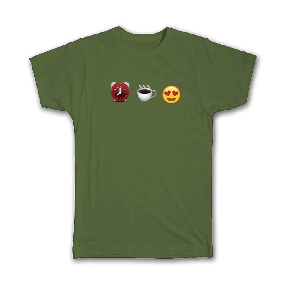 Gift T-Shirt : Wake Up for Coffee Funny Smiley Emoticon