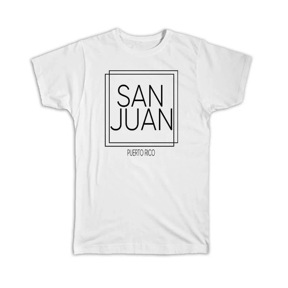 Gift T-Shirt : SAN JUAN Puerto Rico Square Modern Minimalist Font