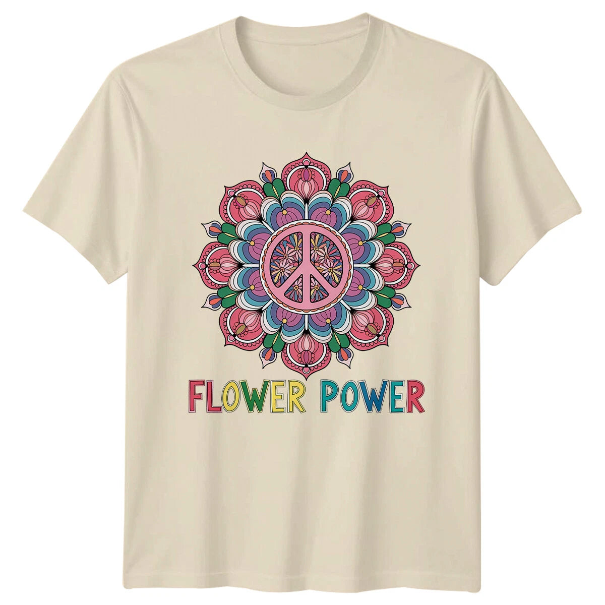 Flower Power Mandala Hippie Nature T-Shirt