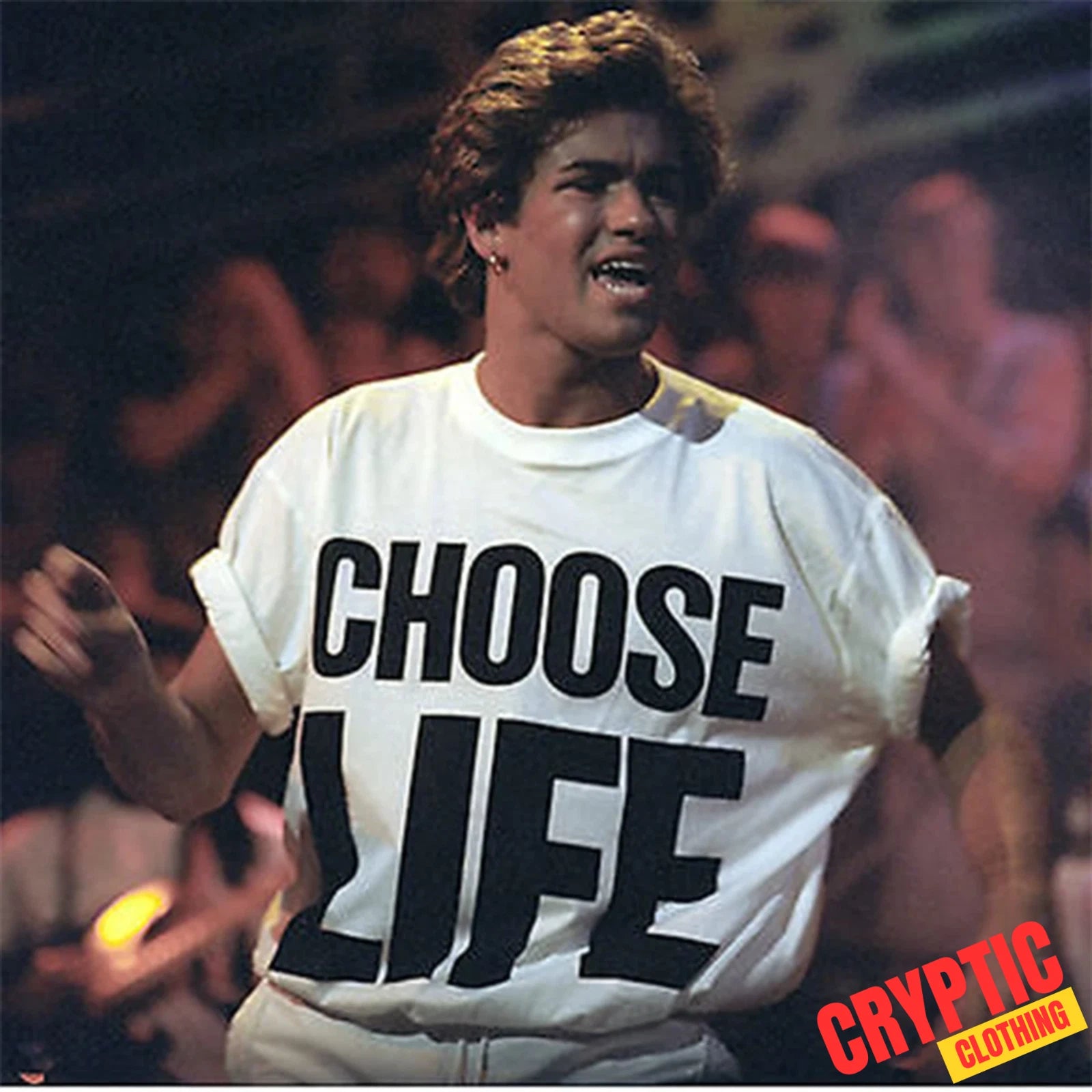 CHOOSE LIFE T-SHIRT Wham George Michael Retro 80s Fancy Dress Unisex Pro Tee