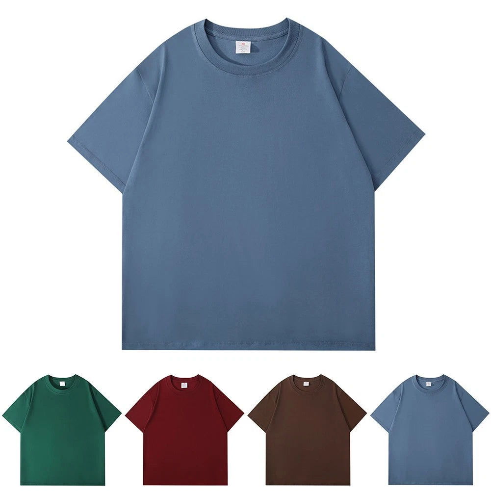 Men's Casual Pullover T Shirt Short Sleeve Round Neck Streetwear Solid Color