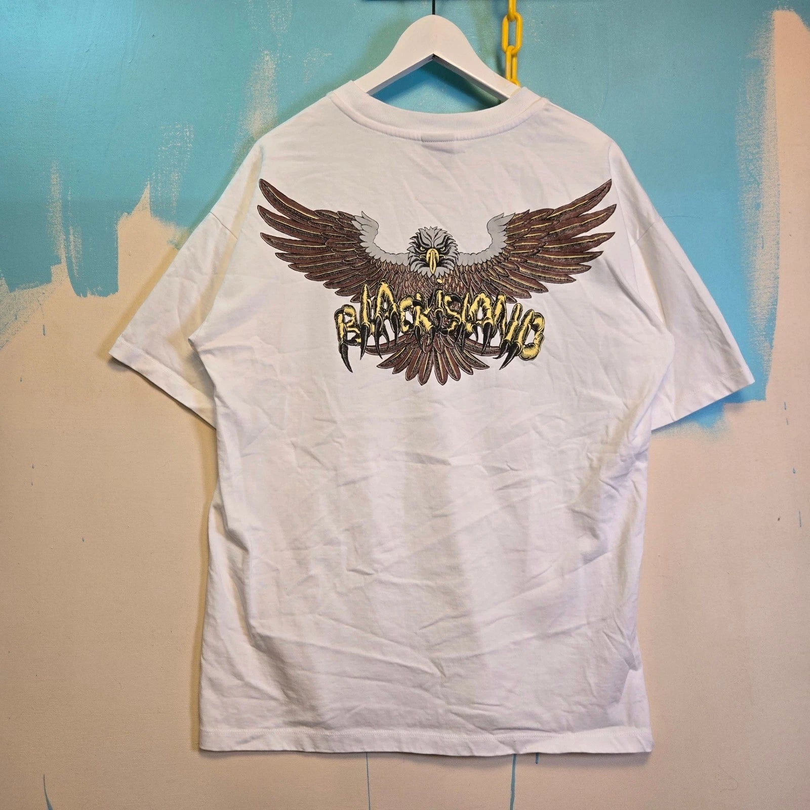 Black Island Eagle T-Shirt  Graphic 22x28 Inches Long Mens Large New Streetwear