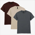 Gildan Heavy Cotton T-Shirt 3 Pack | Mens Coffee House Earthy Brown Tones