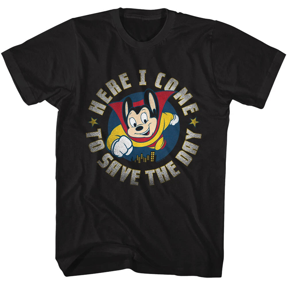 Mighty Mouse Cartoon Here I Come To Save The Day Men's T Shirt