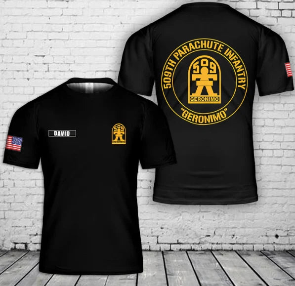 Custom name US Army 509th Parachute Infantry Regiment (509th PIR) 3D T-Shirt