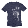 Custom Conversion Motorcycle Mens T-Shirt with Virago XV 750 Cafe Racer - Biker Men