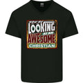 An Awesome Christian Christianity Mens V-Neck Cotton T-Shirt