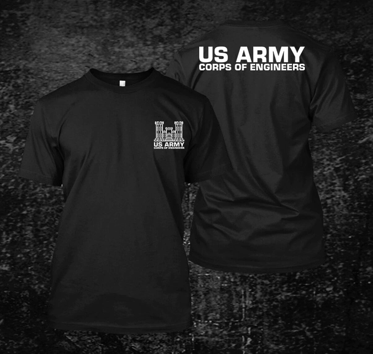 US Army Corps of Engineers -  custom front and back t-shirt tee