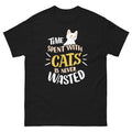 Time Spent With Cats Is Never Wasted Funny Cat Lover Shirt Gift