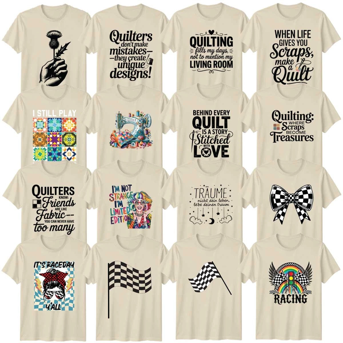 Novelty Quilting Adult T-Shirt Sewing Hobby Creative Gift