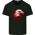 Eagle Head Watercolour Mens V-Neck Cotton T-Shirt