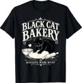 Black Cat Bakery Biscuits Made Daily Cat Lover Art T-Shirt