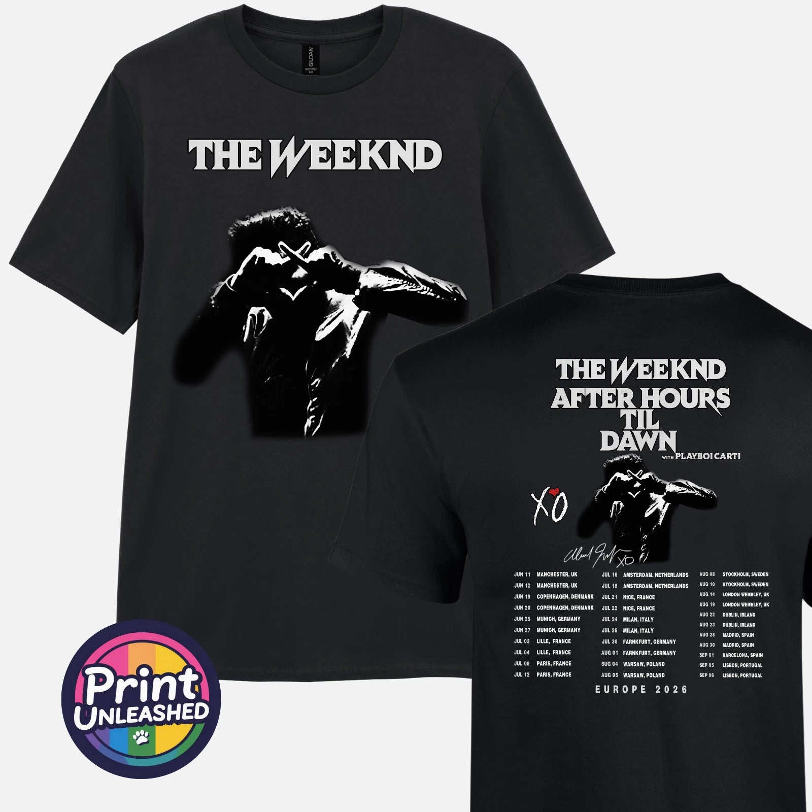 The Weeknd T-Shirt After Hours Til Dawn Tour Tee Tour Dates Graphic Top Gift