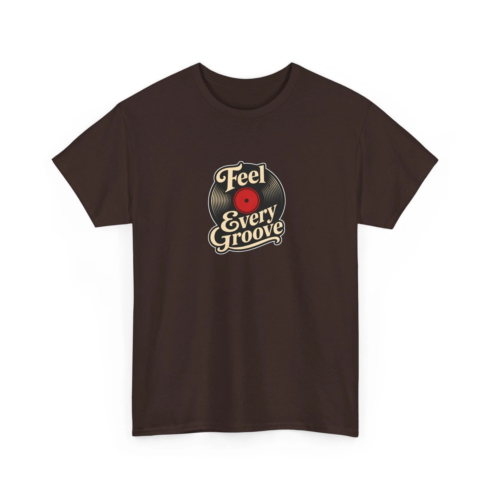 Vinyl Record Collector Graphic T-Shirt FEEL EVERY GROOVE Gift DJ Crate Digger