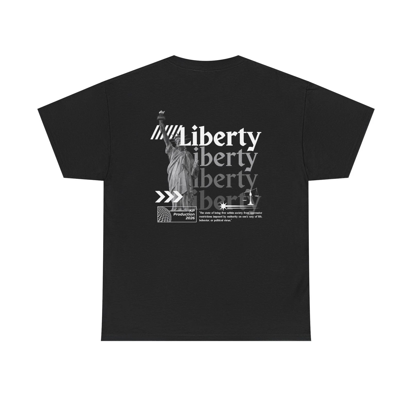 Statue of Liberty Statue Graphic Tee | Large Back Print KP Custom Design
