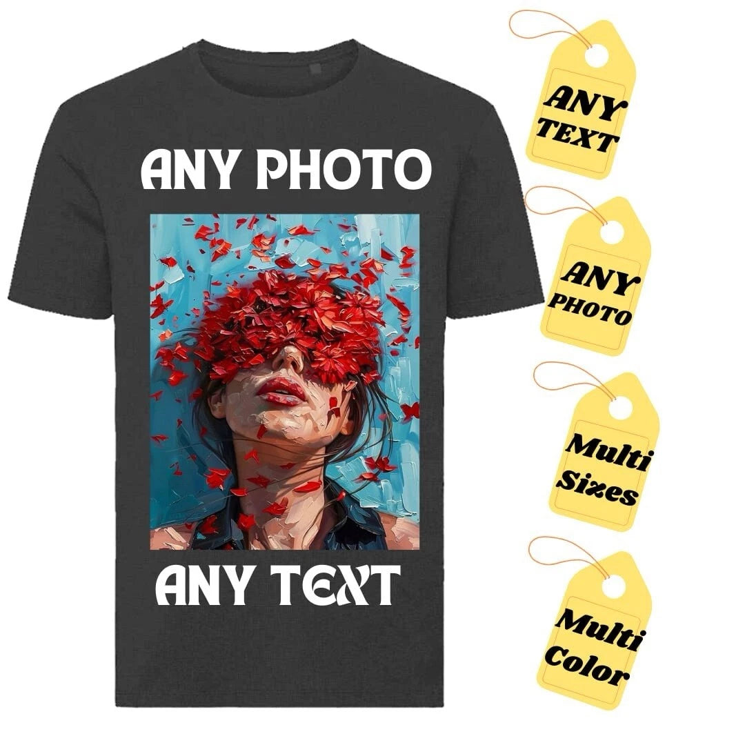 personalised custom printed t shirts ANY SIZE ANY COLOUR