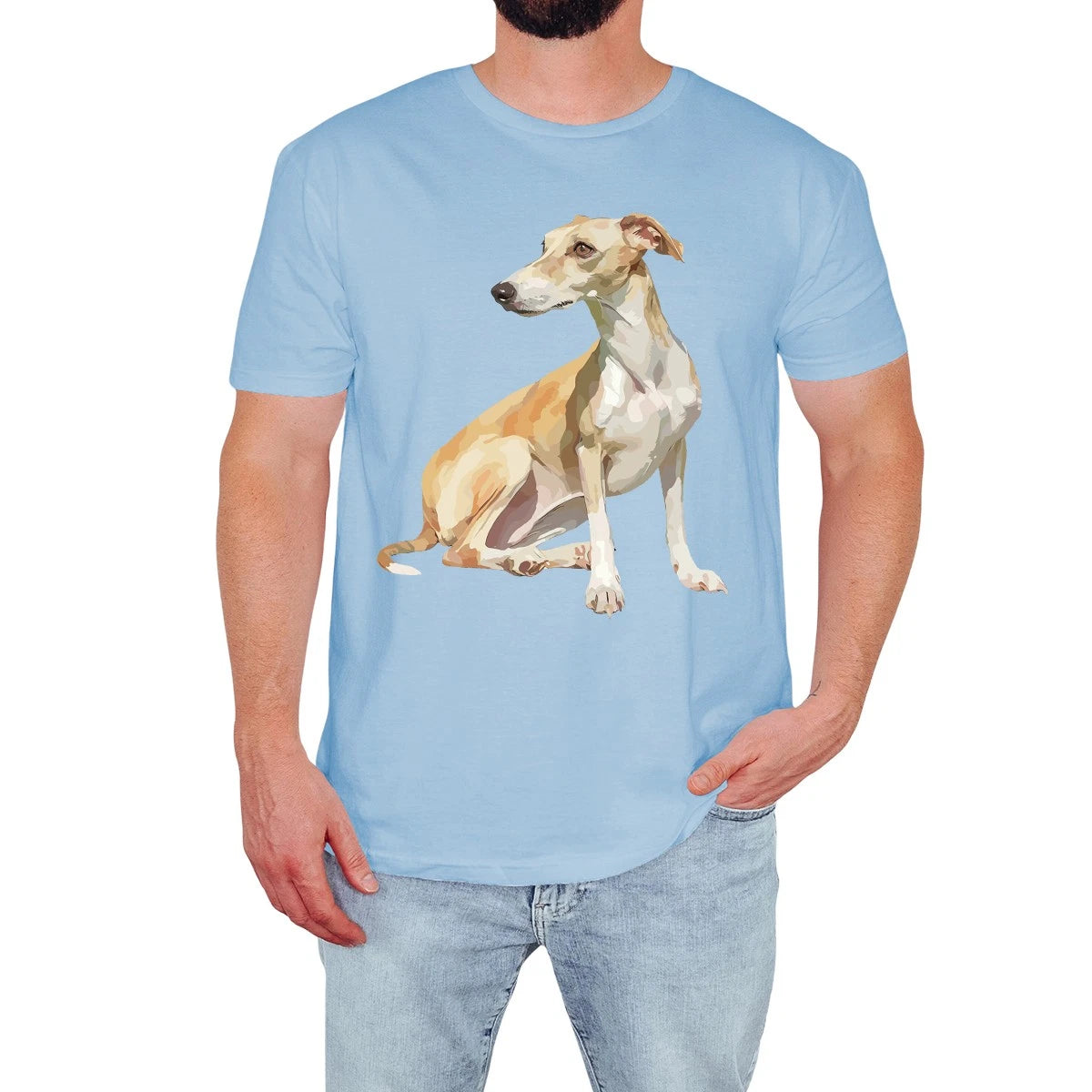 Whippet Dog Mens T-Shirt Cute Dog Lover Funny Cartoon Retro Birthday Gift
