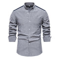 Men's Color Block Shirt Casual Slim Shirts Long Sleeve Button Down Blouse