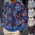 Men Street Style Long Sleeve Pullover T Shirt 3D Print Round Neck Casual Sport