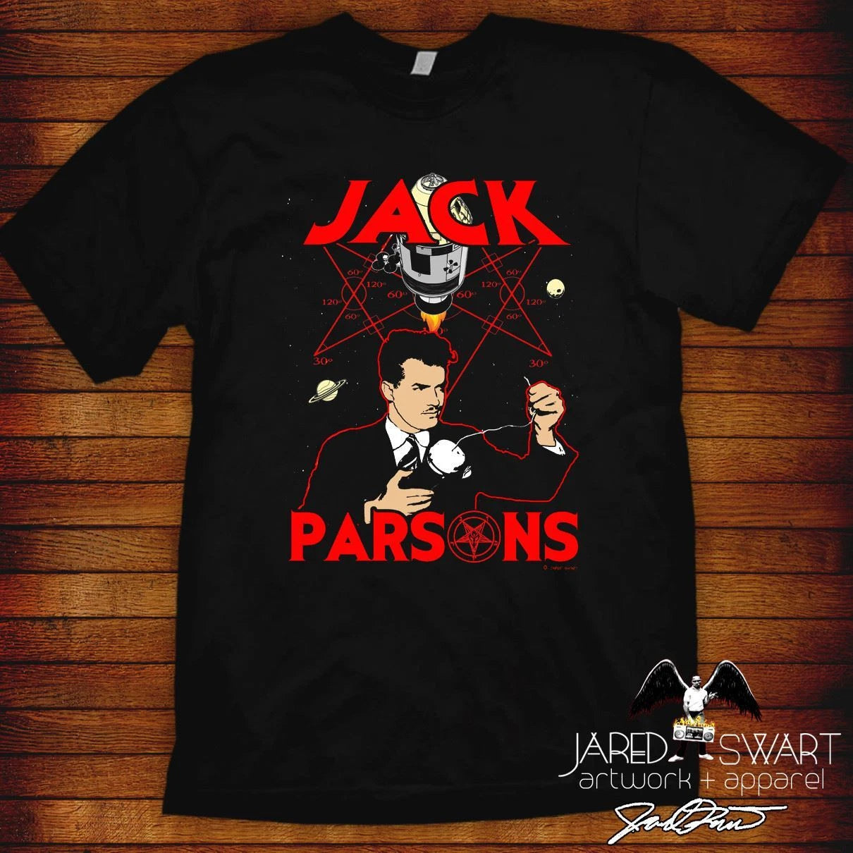 Jack Parsons T-shirt Babalon Working  Aleister Crowley Thelema Occult Rockets