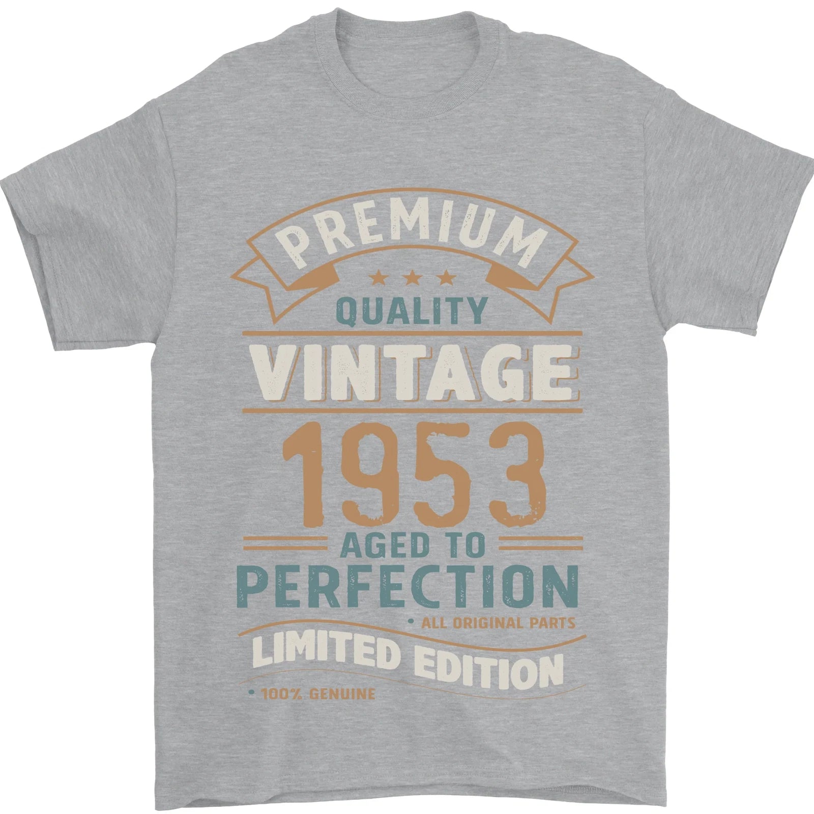 Premium Vintage 73rd Birthday 1953 Mens T-Shirt 100% Cotton