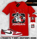 Shirt Matching AJ 1 Low OG Chicago 2025 Match Sneaker Vintage Air MJ 23 T-Shirt