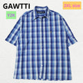GAWTTI Y2K Vintage Check Shirt 2XL Blue/White Hip Hop Style
