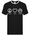 Peace, Love And Dogs - Mens Ringer - Dog Cute Puppy Loves Pet Pets