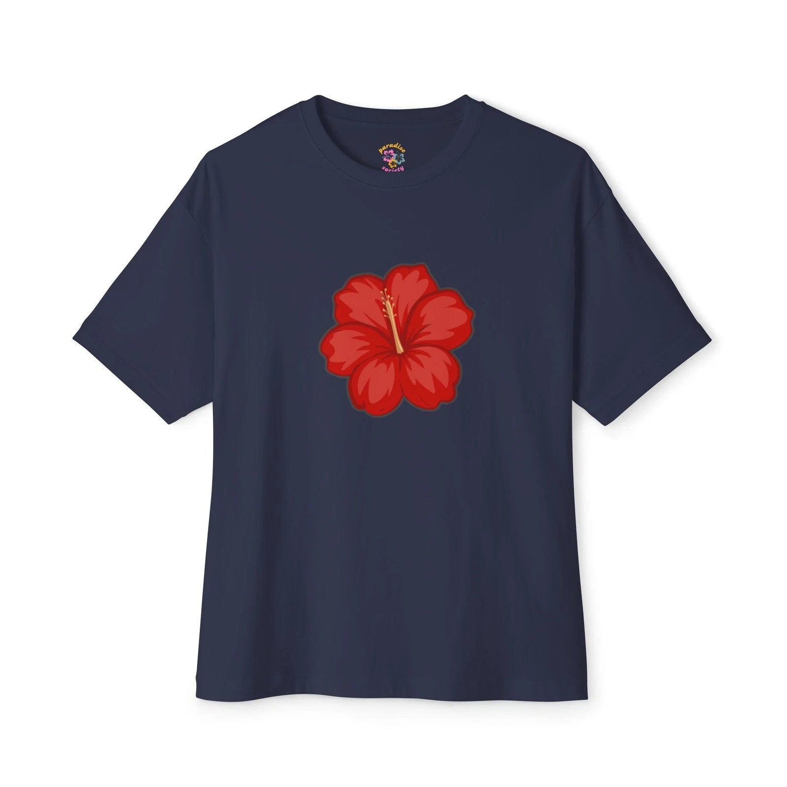 Hibiscus Tropical Summer Flower Graphic Oversized Boxy Tee- More Colors