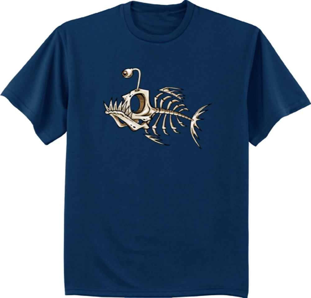 men's big and tall t-shirt skeleton fish bones fishing big and tall funny shirts