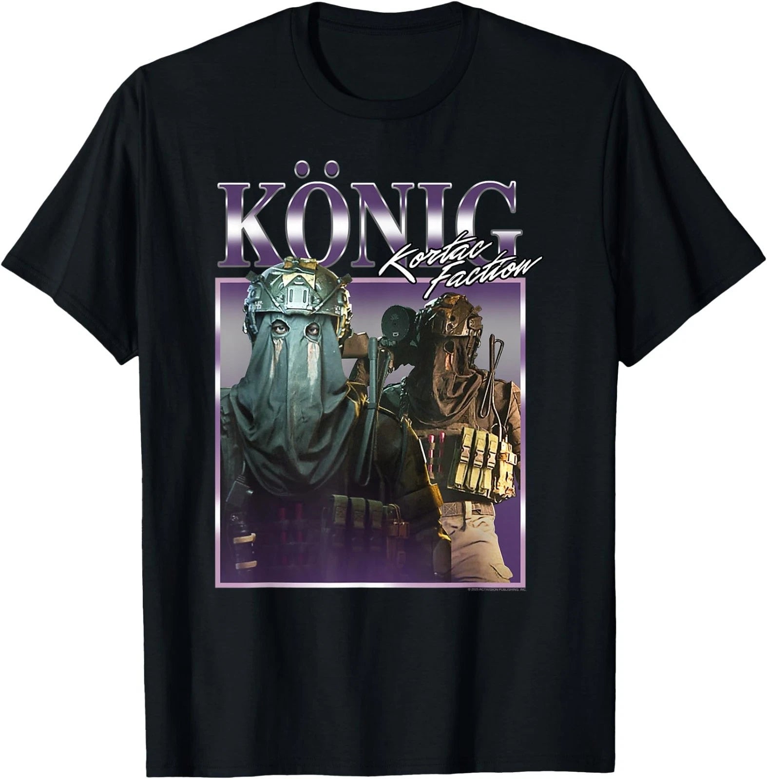 Call of Duty König KorTac Faction 90's Collage Video Game BLACK T-Shirt S3
