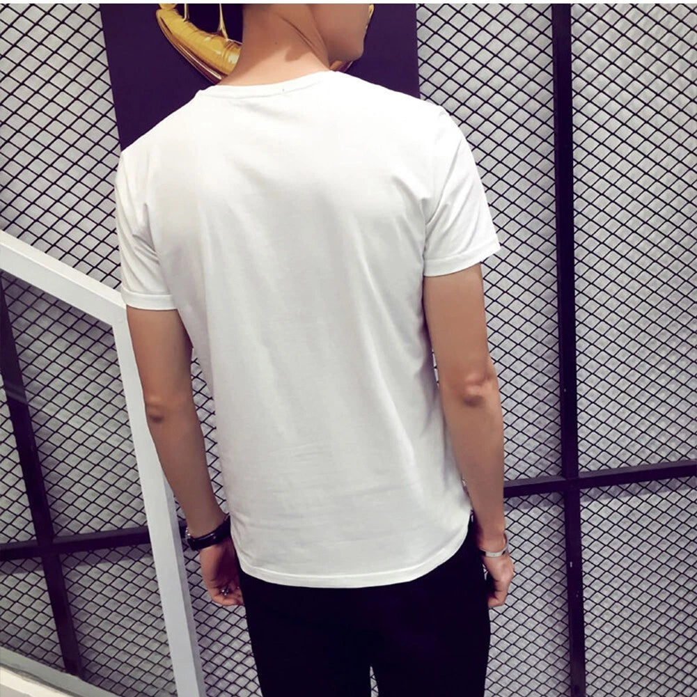 Breathe Easy in This Men's Oversized Casual Tee Shirt with Short Sleeves