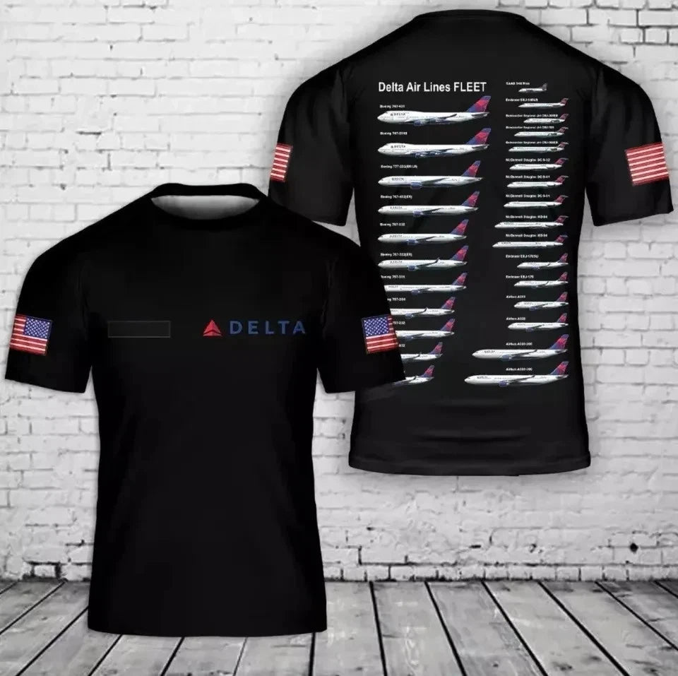 Custom Name Delta Airlines Fleet 3D T Shirt HS538