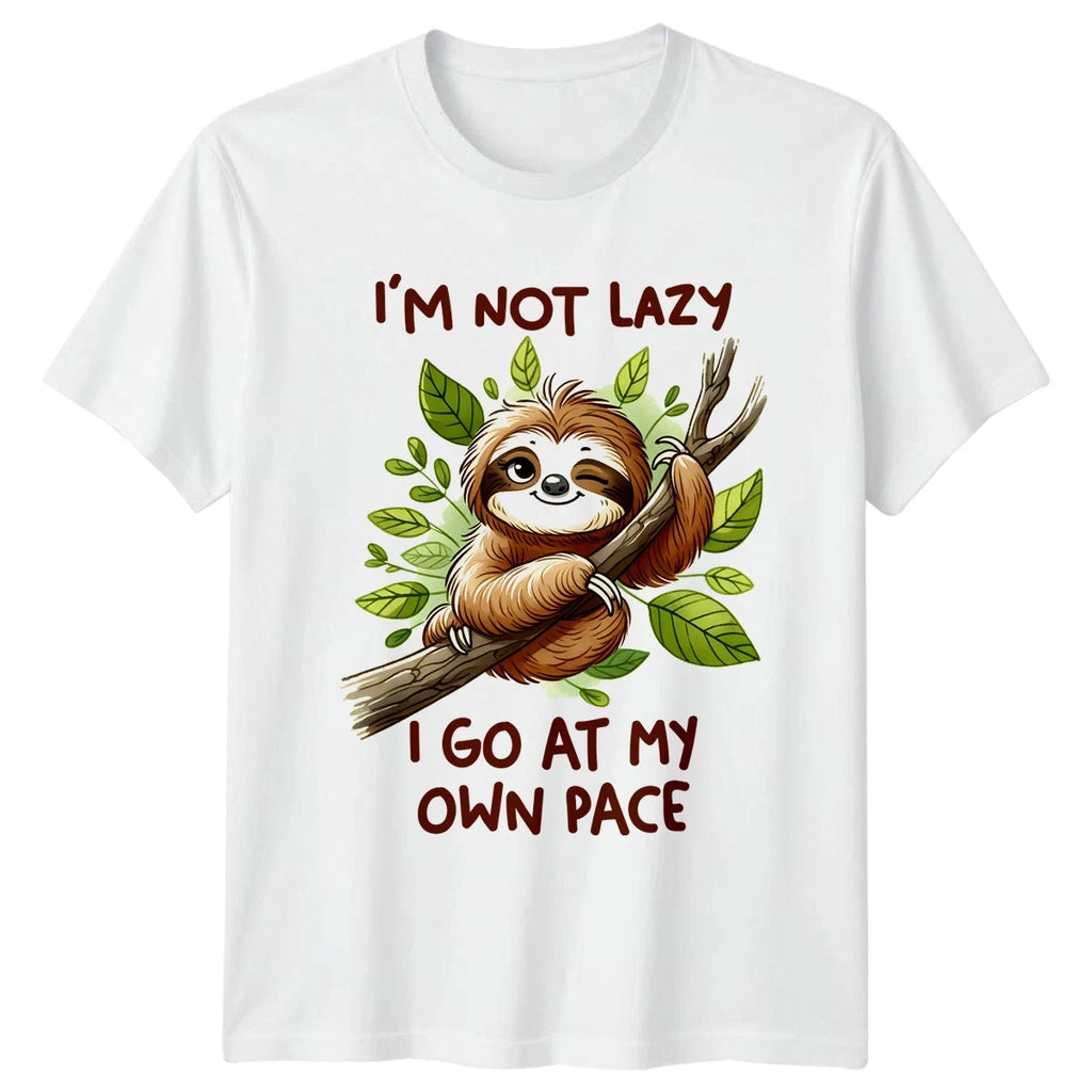 Im Not Lazy I Go At My T-Shirt Sloth Animal Humor Birthday Gift For Him And Her