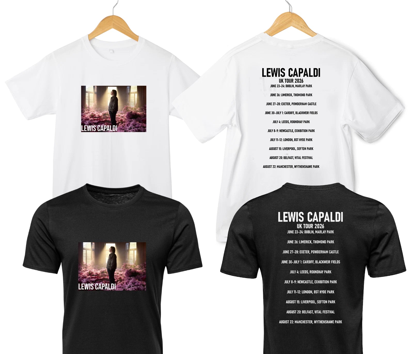 Lewis Capaldi 2026 World Tour T-Shirt Concert Tee Unisex Fan Merch Top