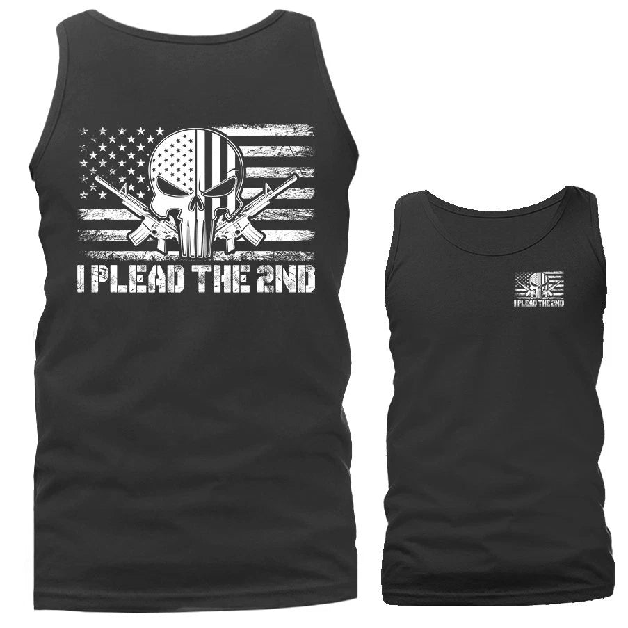 I Plead 2nd Amendment Constitution Patriotic Gun US Flag Tank Top