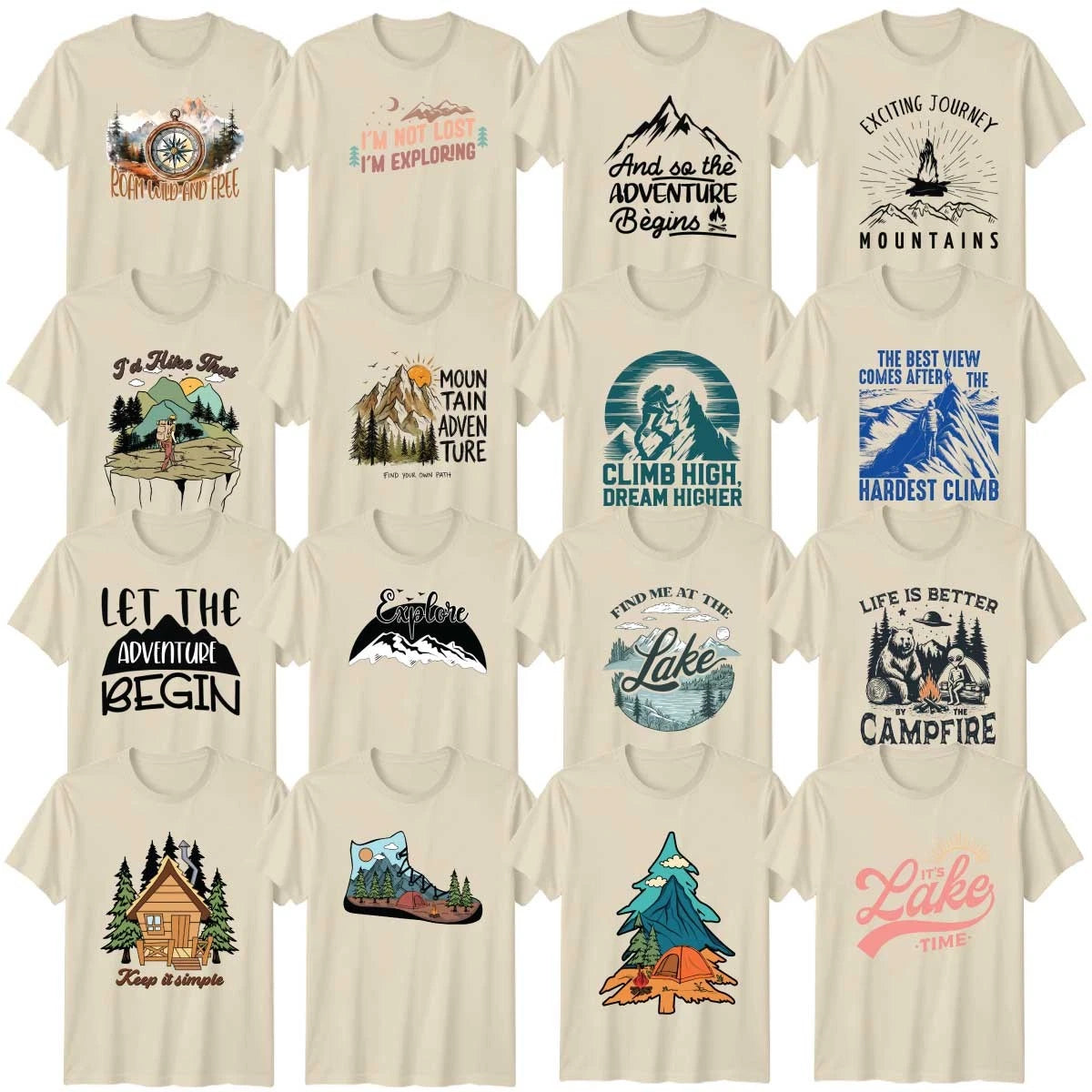 Camping And Hiking Adult T-Shirt Lake Life Outdoor Lover Gift