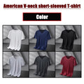New Universal Men's 160g Polyester Plain V-Neck Tee Short Sleeves T-Shirt M-5XL
